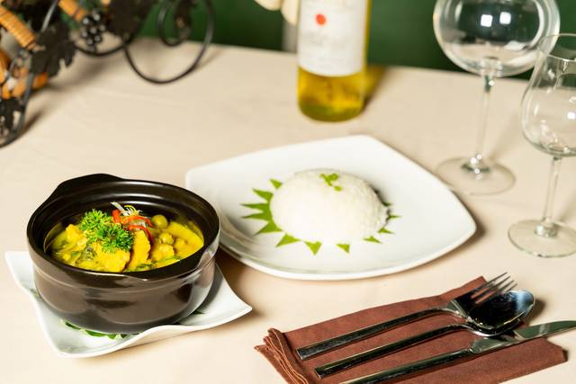 Khmer curry served with rice