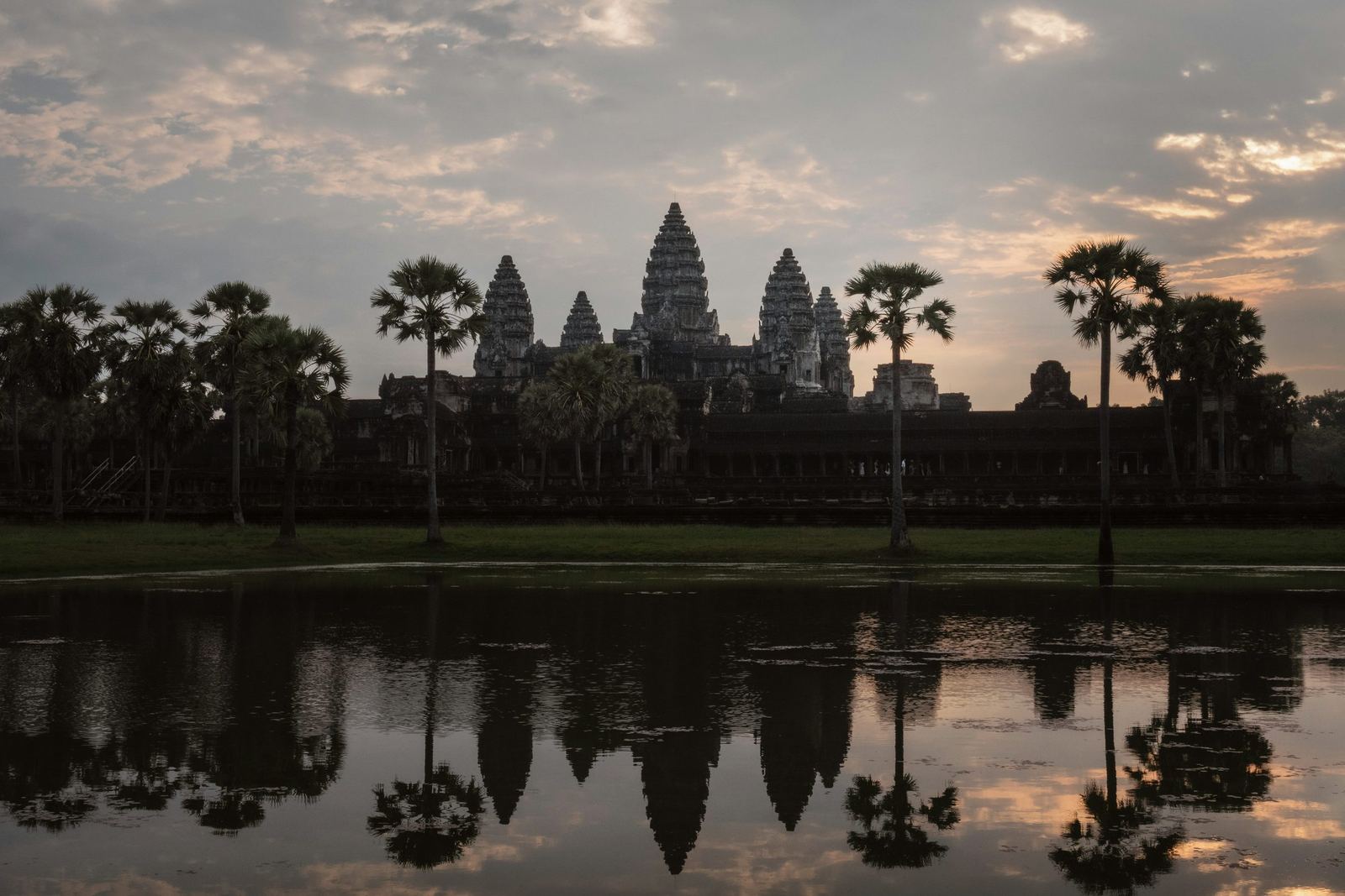 Angkor Wat reflected in the pond at sunrise