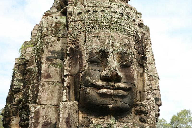 A stone face of the Bayon